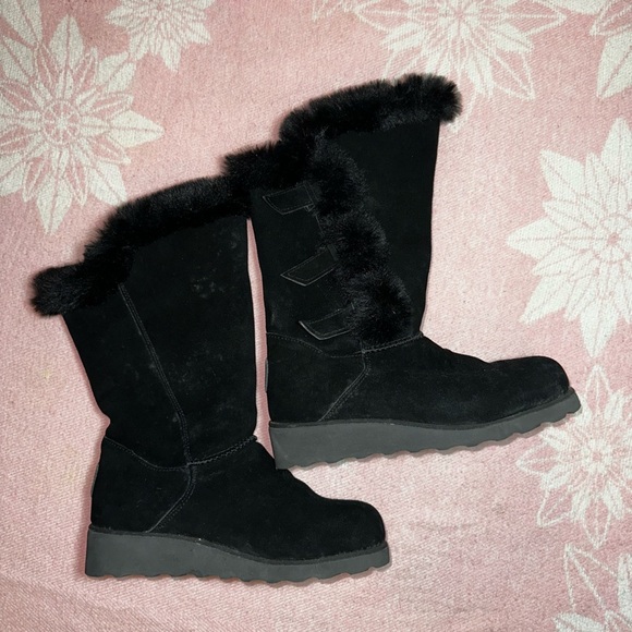 BearPaw Shoes - BearPaw Black Winter Boots with Faux Fur
